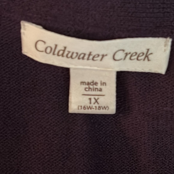 Coldwater Creek Purple Button Front Cardigan 1X - Picture 5 of 7